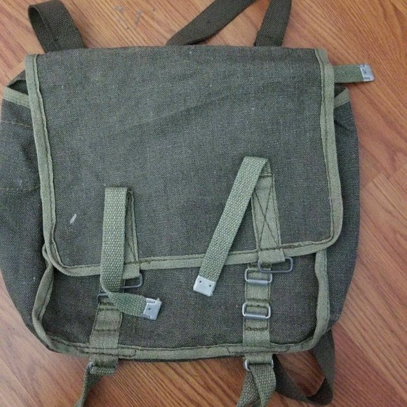 Original Polish army haversack canvas  messenger shoulder  BAG - Picture 1 of 4